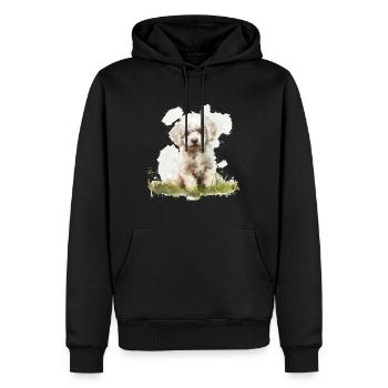 Cute Puppy Poodle Watercolor - Männer Premium Bio Hoodie - Schwarz - Vorne - Nico (187cm)