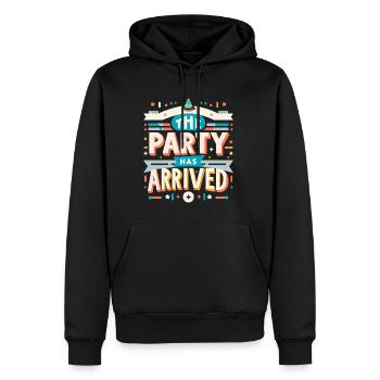 The Party Has Arrived 13 - Männer Premium Bio Hoodie - Schwarz - Vorne - Nico (187cm)
