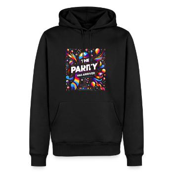 The Party Has Arrived 9 - Männer Premium Bio Hoodie - Schwarz - Vorne - Nico (187cm)