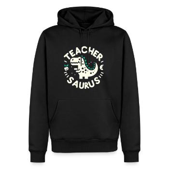 Teacher-saurus 7 - Männer Premium Bio Hoodie - Schwarz - Vorne - Nico (187cm)