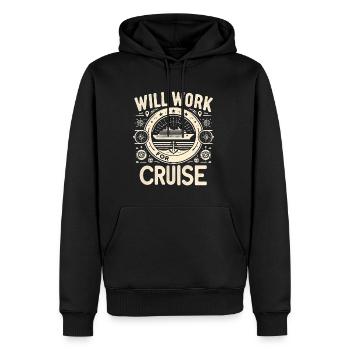 Will Work For Cruise 6 - Männer Premium Bio Hoodie - Schwarz - Vorne - Nico (187cm)