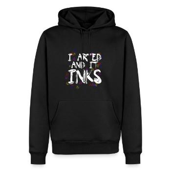 I Arted And It Inks 4 - Männer Premium Bio Hoodie - Schwarz - Vorne - Nico (187cm)