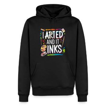 I Arted And It Inks 6 - Männer Premium Bio Hoodie - Schwarz - Vorne - Nico (187cm)