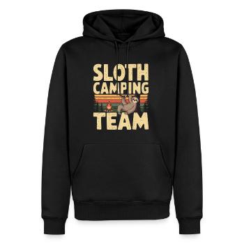 Sloth Camping Team 6 - Männer Premium Bio Hoodie - Schwarz - Vorne - Nico (187cm)