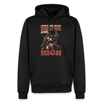 Don't Ask Me I'm Drunk And High 2 - Männer Premium Bio Hoodie - Schwarz - Vorne - Nico (187cm)