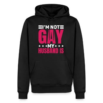 I'm Not Gay My Husband Is 2 - Männer Premium Bio Hoodie - Schwarz - Vorne - Nico (187cm)