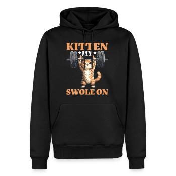 Kitten My Swole On - Männer Premium Bio Hoodie - Schwarz - Vorne - Nico (187cm)