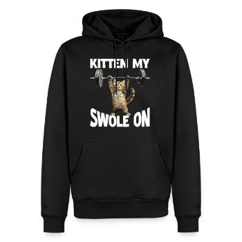 Kitten My Swole On 2 - Männer Premium Bio Hoodie - Schwarz - Vorne - Nico (187cm)