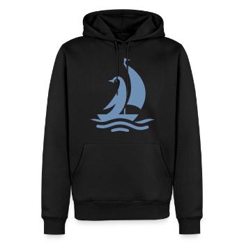 Pinguin Segelboot Segeln Silhouette Minimalistisch - Männer Premium Bio Hoodie - Schwarz - Vorne - Nico (187cm)