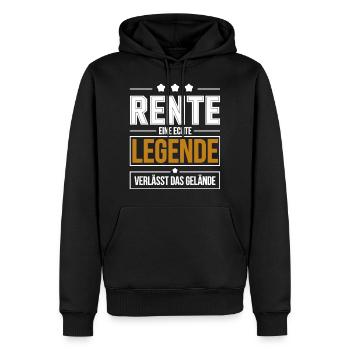 Rente Eine Echte Legende Verlässt Das Gelände - Männer Premium Bio Hoodie - Schwarz - Vorne - Nico (187cm)
