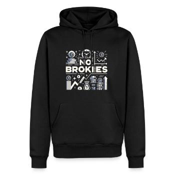 No Brokies 8 - Männer Premium Bio Hoodie - Schwarz - Vorne - Nico (187cm)