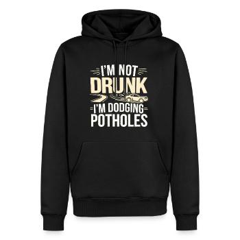 I'm Not Drunk I'm Dodging Potholes 4 - Männer Premium Bio Hoodie - Schwarz - Vorne - Nico (187cm)