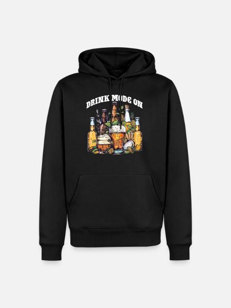 Drink Mode On - Männer Premium Bio Hoodie - Schwarz