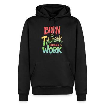 Télémark Ski de randonnée Ski Talon Libre Forcé de travailler - Sweat à capuche Premium bio Homme - noir - Devant - Nico (187cm)