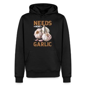 Needs More Garlic - Männer Premium Bio Hoodie - Schwarz - Vorne - Nico (187cm)