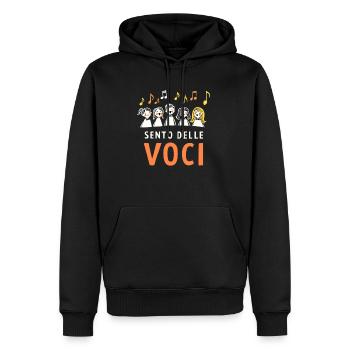 J’entends des voix Chef de chœur Chanteur - Sweat à capuche Premium bio Homme - noir - Devant - Nico (187cm)