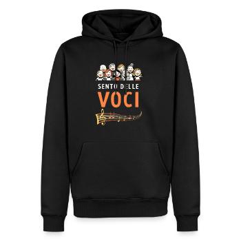 J’entends des voix Chef de chœur Chanteur - Sweat à capuche Premium bio Homme - noir - Devant - Nico (187cm)