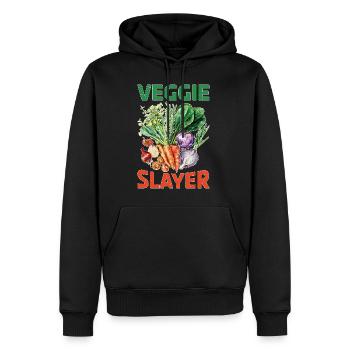 Veggie Slayer - Männer Premium Bio Hoodie - Schwarz - Vorne - Nico (187cm)