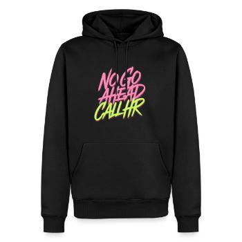 No Go Ahead Call HR 13 - Männer Premium Bio Hoodie - Schwarz - Vorne - Nico (187cm)