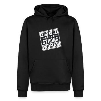 Product Of A Strong Woman 14 - Männer Premium Bio Hoodie - Schwarz - Vorne - Nico (187cm)