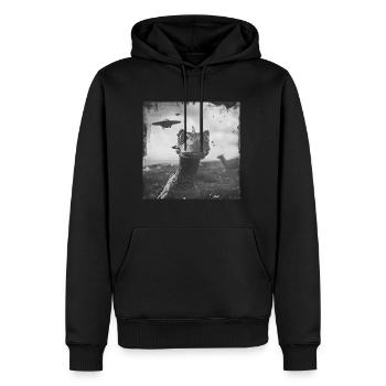 Dragon Selfie with UFO Weird 50s Photo 2 - Männer Premium Bio Hoodie - Schwarz - Vorne - Nico (187cm)