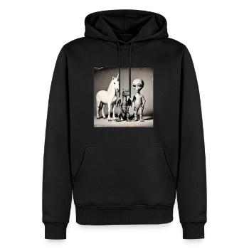 Weird Unicorn Dragon Alien Photografy - Männer Premium Bio Hoodie - Schwarz - Vorne - Nico (187cm)