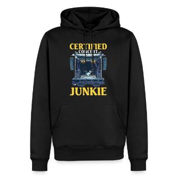 Certified Concert Junkie 14 - Männer Premium Bio Hoodie - Schwarz - Vorne - Nico (187cm)