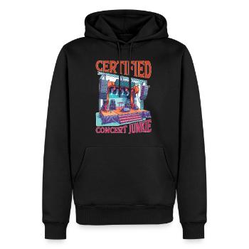 Certified Concert Junkie 15 - Männer Premium Bio Hoodie - Schwarz - Vorne - Nico (187cm)