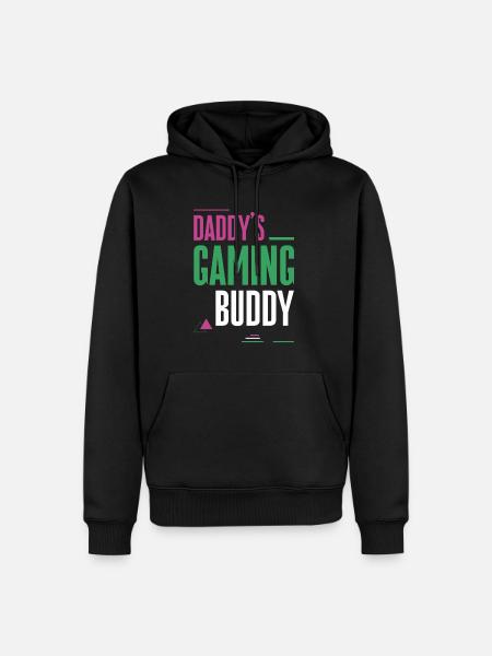 Daddy's Gaming Buddy - Männer Premium Bio Hoodie - Schwarz