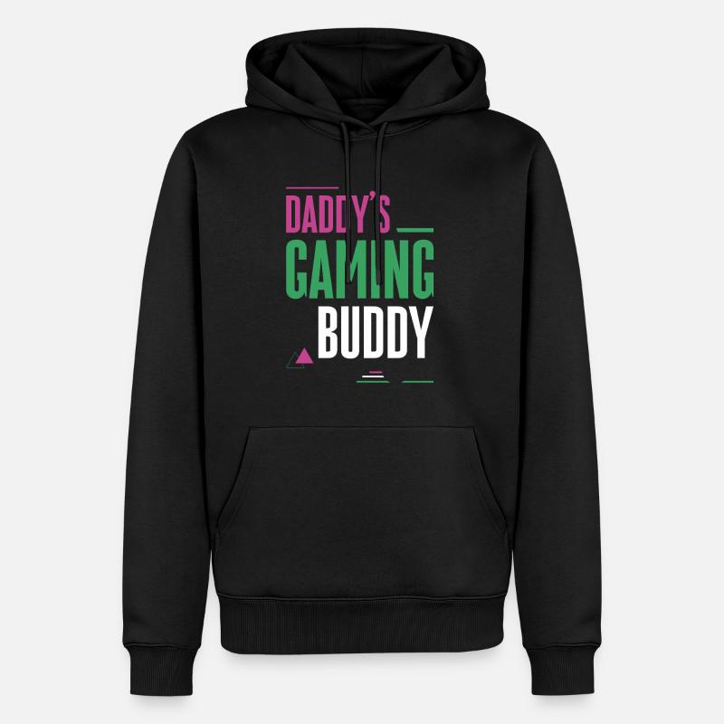 Daddy's Gaming Buddy - Männer Premium Bio Hoodie - Schwarz