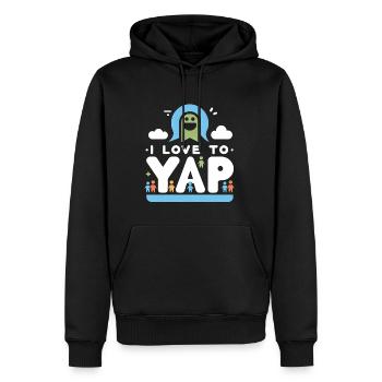 I Love To Yap 10 - Männer Premium Bio Hoodie - Schwarz - Vorne - Nico (187cm)