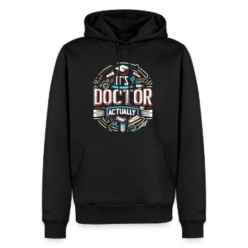 It's Doctor Actually 19 - Männer Premium Bio Hoodie - Schwarz - Vorne - Nico (187cm)