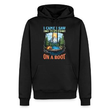 I Came I Saw I Tripped On A Root 16 - Männer Premium Bio Hoodie - Schwarz - Vorne - Nico (187cm)