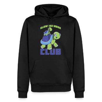 Slow Runners Club 18 - Männer Premium Bio Hoodie - Schwarz - Vorne - Nico (187cm)