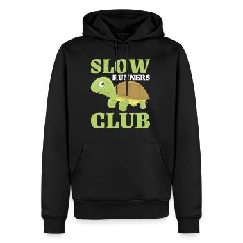 Slow Runners Club 19 - Männer Premium Bio Hoodie - Schwarz - Vorne - Nico (187cm)