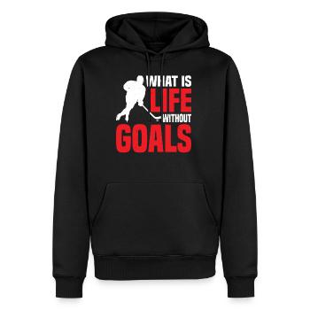 What Is Life Without Goals 34 - Männer Premium Bio Hoodie - Schwarz - Vorne - Nico (187cm)