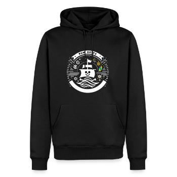 Rum Helps 5 - Männer Premium Bio Hoodie - Schwarz - Vorne - Nico (187cm)