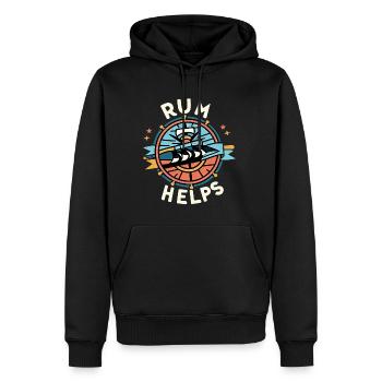 Rum Helps 6 - Männer Premium Bio Hoodie - Schwarz - Vorne - Nico (187cm)