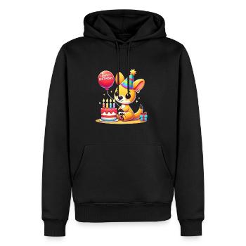 Kangaroo Kid Celebrating Birthday - Männer Premium Bio Hoodie - Schwarz - Vorne - Nico (187cm)