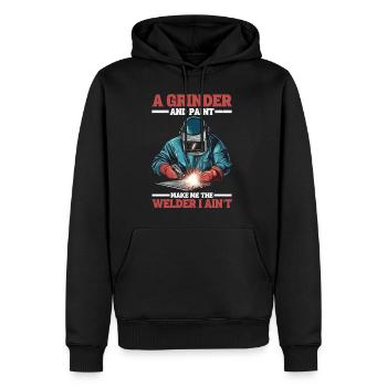 A Grinder And Paint Make Me The Welder I Ain't 2 - Männer Premium Bio Hoodie - Schwarz - Vorne - Nico (187cm)
