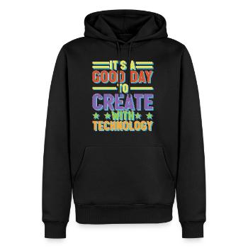 It's A Good Day To Create With Technology - Männer Premium Bio Hoodie - Schwarz - Vorne - Nico (187cm)