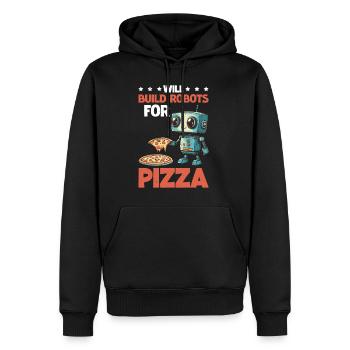 Will Build Robots For Pizza 2 - Männer Premium Bio Hoodie - Schwarz - Vorne - Nico (187cm)