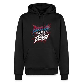 Darkness Is A Hell Of A Coach 10 - Männer Premium Bio Hoodie - Schwarz - Vorne - Nico (187cm)