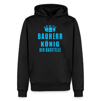 Bauherr König Der Baustelle - Männer Premium Bio Hoodie - Schwarz - Vorne - Nico (187cm)