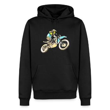 Motocross - Sweat à capuche Premium bio Homme - noir - Devant - Nico (187cm)