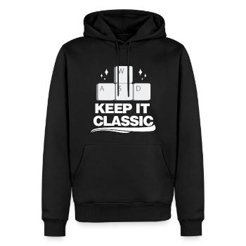 Retro Zocker Sprüche Gaming Geschenk - Männer Premium Bio Hoodie - Schwarz - Vorne - Nico (187cm)