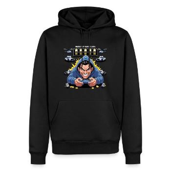 Conception de joueur en monde ouvert - Sweat à capuche Premium bio Homme - noir - Devant - Nico (187cm)