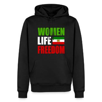 Women life freedom - Sweat à capuche Premium bio Homme - noir - Devant - Nico (187cm)