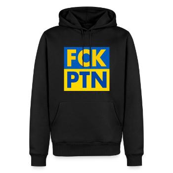 Fck ptn - Männer Premium Bio Hoodie - Schwarz - Vorne - Nico (187cm)