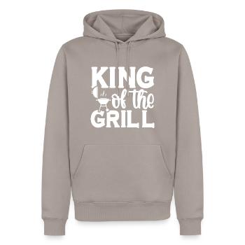 King Of The Grill - Men’s Premium Organic Hoodie - taupe - Front - Nico (187cm)